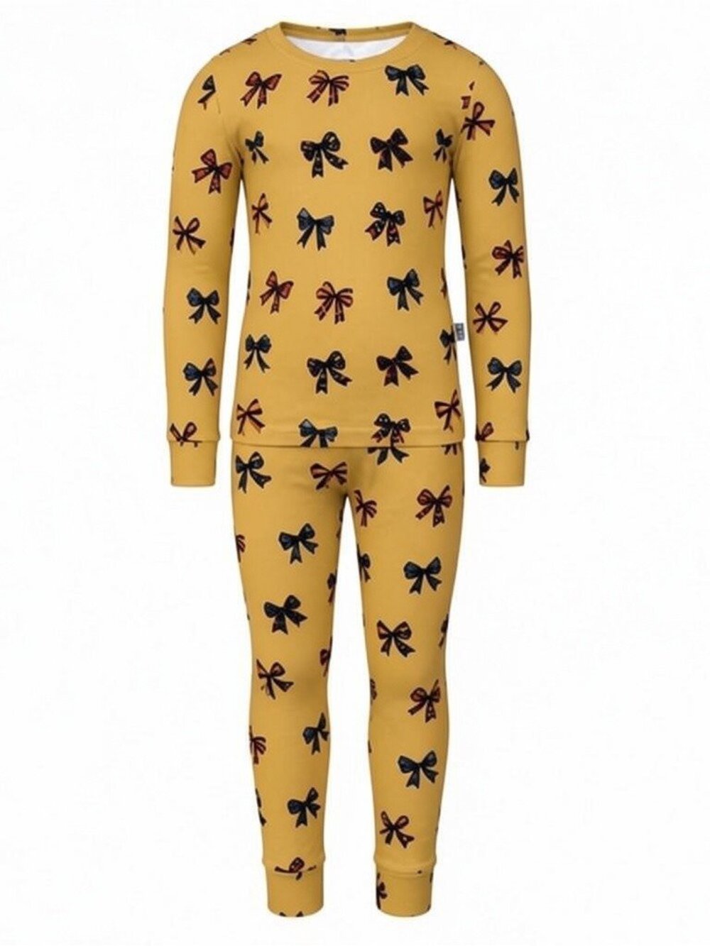 Minikin Mischief Kids Bow Bamboo Viscose Pajama Set Orange Size 5/6 NEW